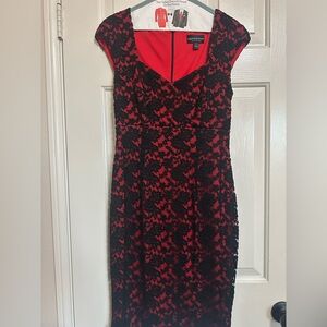 ✨Red and black lace dress✨